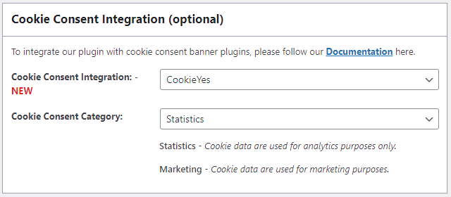 Cookie Consent Integration - CookieYes