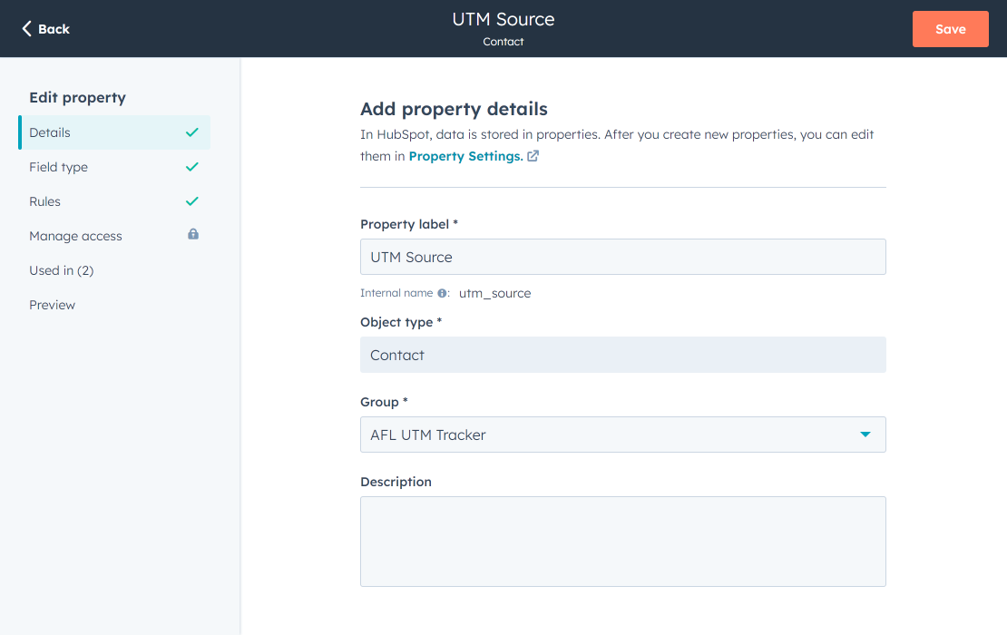 Hubspot > New Contact Property